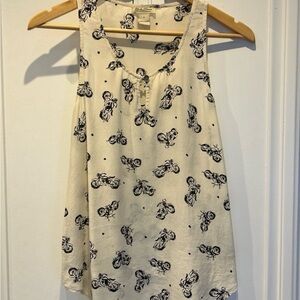 Lucky Brand. Super cute, silk motorcycle print tank top. Excellent condition.